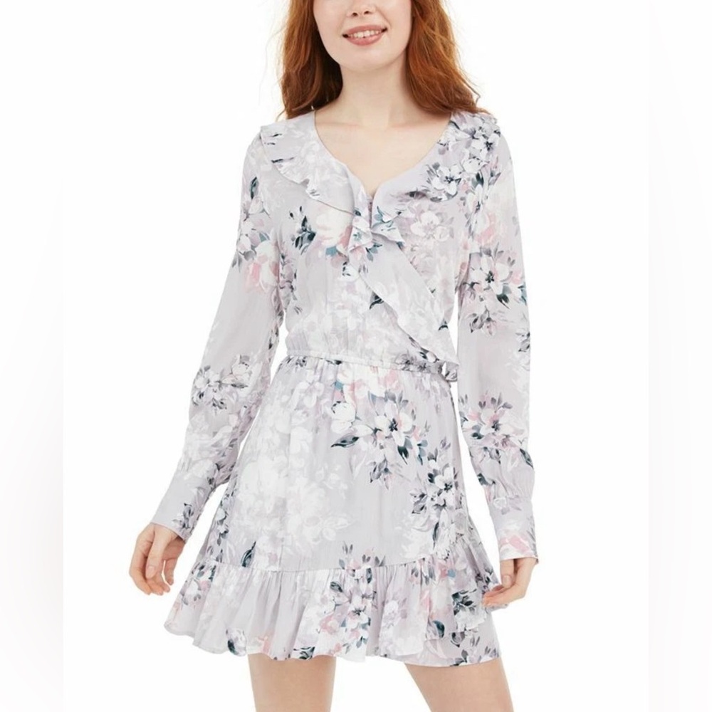 NWT American Rag Violet Floral Long Sleeve Ruffled Dress | XXL